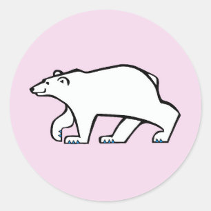 Wildlife  POLAR BEAR - Conservation - Arctic pink Classic Round Sticker