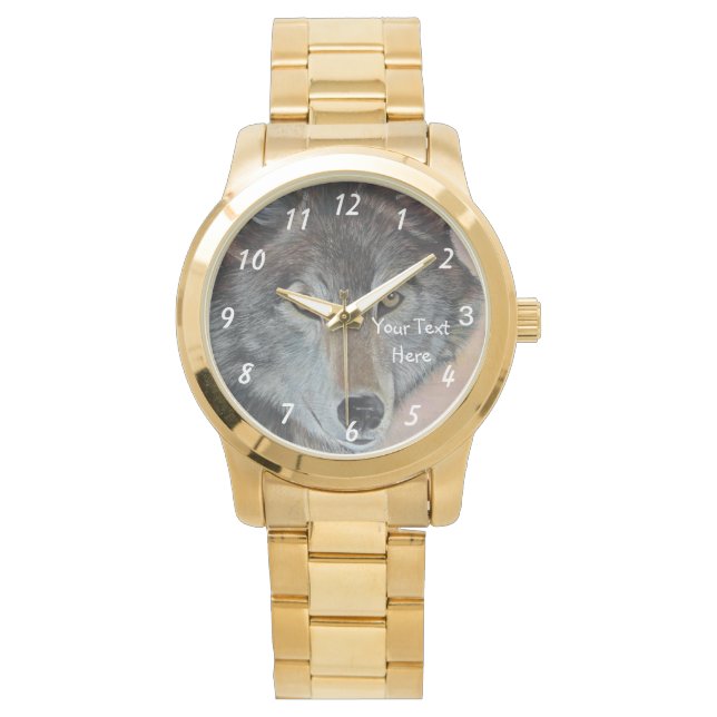 wildlife portrait picture of grey wolf watch (Front)