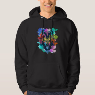 Wildlife Predator Colourful Forest Animal Wolf Hoodie