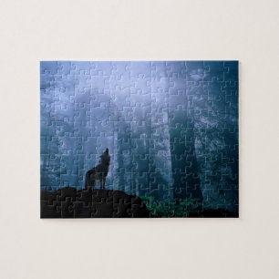 Wildlife Puzzle-Deep Woods Wolf Jigsaw Puzzle