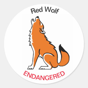 Wildlife Red WOLF -Animal activist- Conservation- Classic Round Sticker