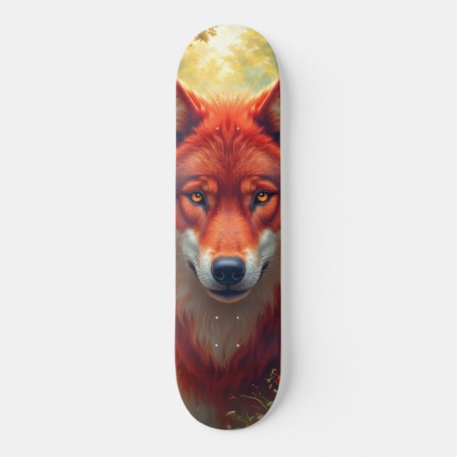 Wildlife Red Wolf Skateboard (Front)