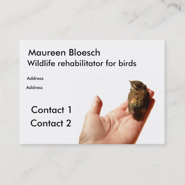 Wildlife rehabilitator business card (Front)