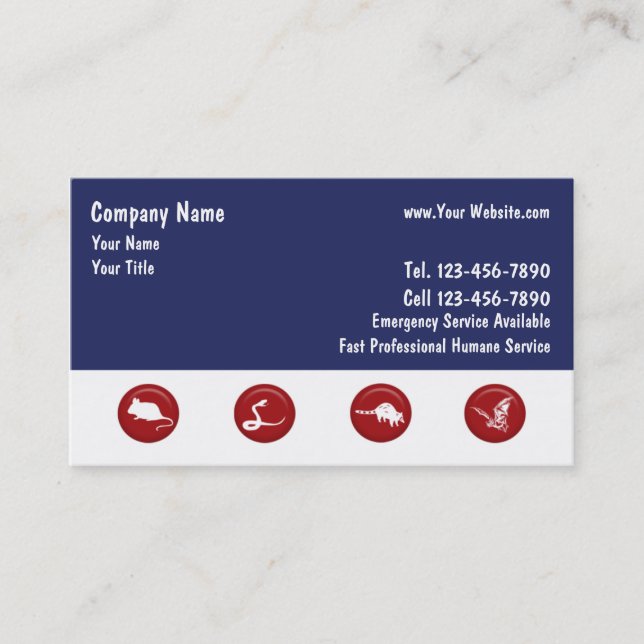 Wildlife Removal Business Cards (Front)