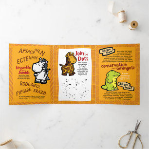 Wildlife Rhino Puzzle Greeting Card Trifold 