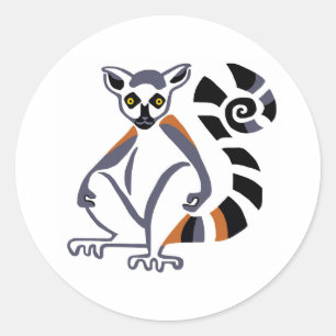 Wildlife -Ring-tailed LEMUR- Madagascar-Primate Classic Round Sticker