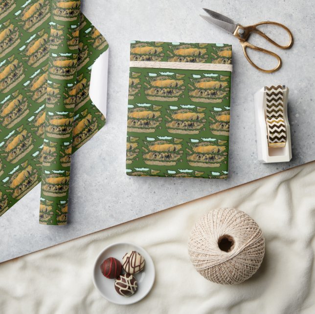 Wildlife Ripped Rhino Reeds Wrapping Paper (Crafts)