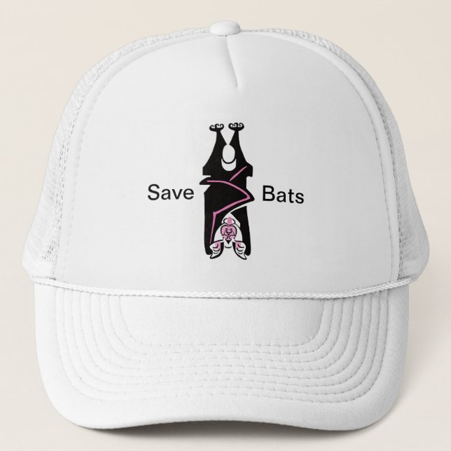 Wildlife - Save BATS - Animal - Halloween - Goth - Trucker Hat (Front)