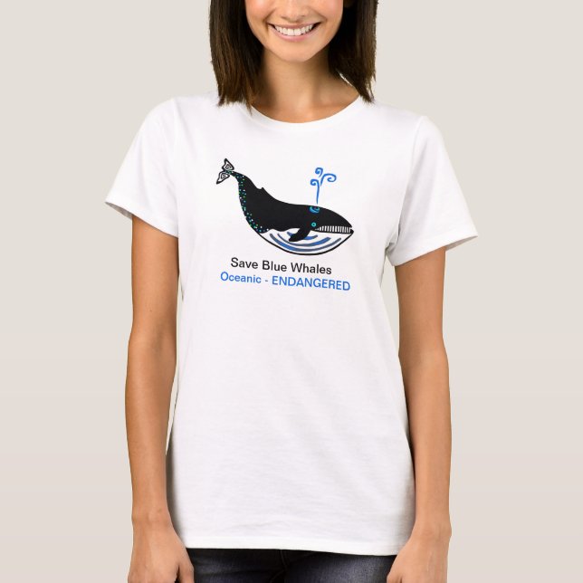 Wildlife - Save Blue WHALES - Animal graphic - - T-Shirt (Front)