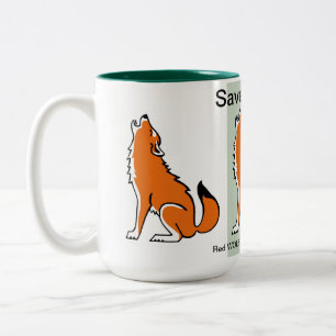 Wildlife -  Save Red WOLVES- Conservation- Nature Two-Tone Coffee Mug