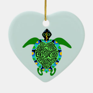 Wildlife - Sea TURTLE -Marine - Ocean spray Ceramic Tree Decoration