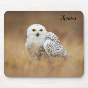 Wildlife Snowy Owl Themed Mouse Mat