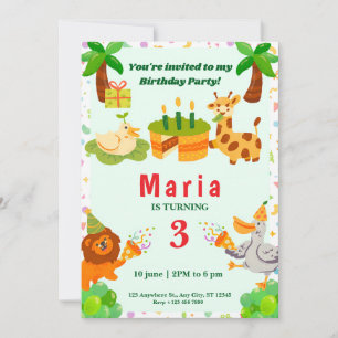 wildlife theme invitation