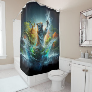 Wildlife Tiger Splash Shower Curtain