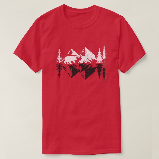 Wildlife Trees Mountain Landscape Nature Animal Br T-Shirt (Design Front)
