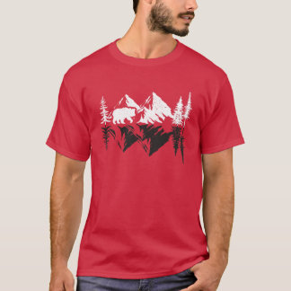 Wildlife Trees Mountain Landscape Nature Animal Br T-Shirt