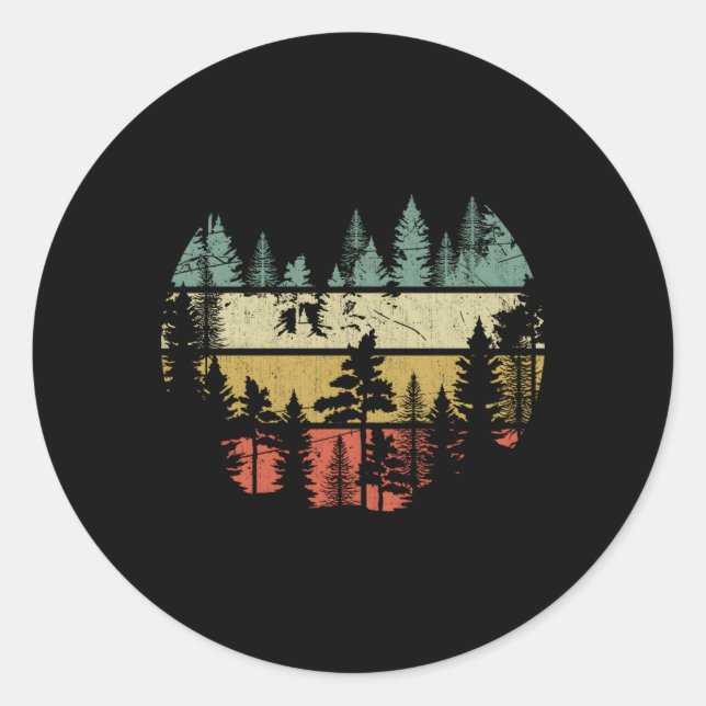 Wildlife Trees Outdoors Nature Forest Classic Round Sticker (Front)