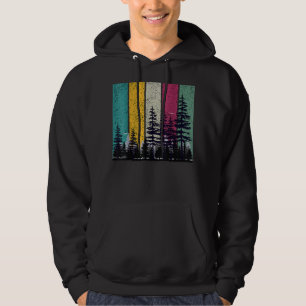 Wildlife Trees Outdoors Nature Retro Forest Hoodie