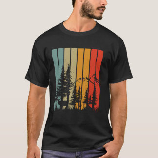 Wildlife Trees Outdoors Nature Retro Forest lover T-Shirt