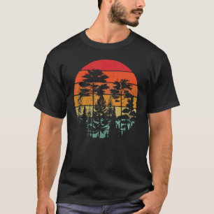 Wildlife Trees Outdoors Nature Retro Forest Sleeve T-Shirt