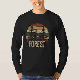 Wildlife Trees Outdoors Nature Retro Forest Sleeve T-Shirt