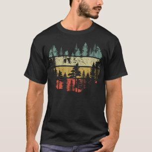 Wildlife Trees Outdoors Nature Retro Forest Sleeve T-Shirt