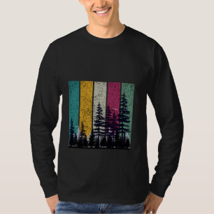 Wildlife Trees Outdoors Nature Retro Forest T-Shirt