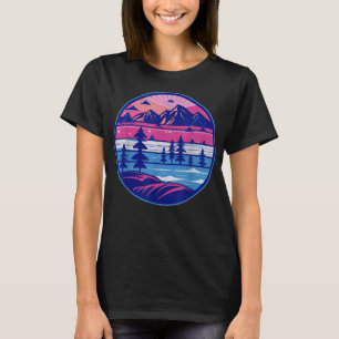 Wildlife Trees Outdoors Nature Retro Hiking Campin T-Shirt