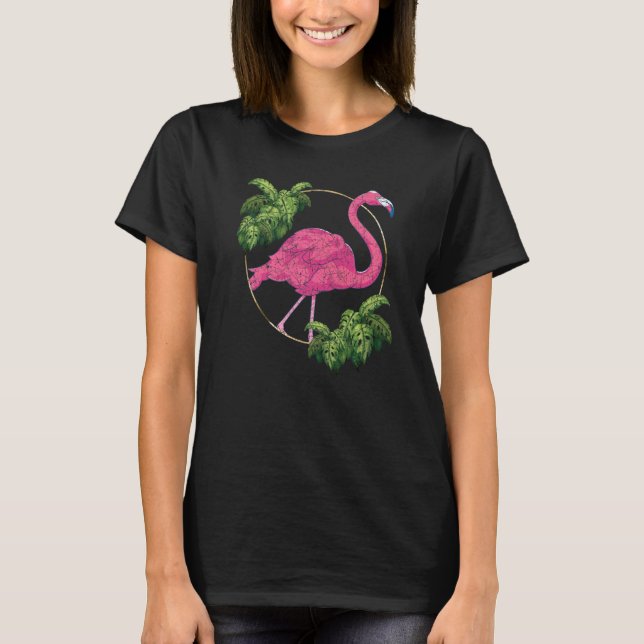 Wildlife Tropical Bird Exotic Animal Lover Pink Fl T-Shirt (Front)