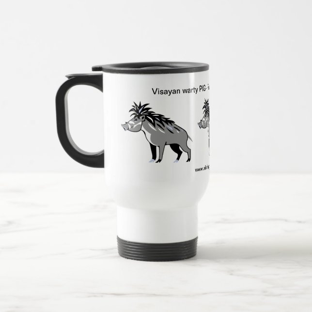 Wildlife -Visayan Warty PIG -Conservation- Warthog Travel Mug (Left)