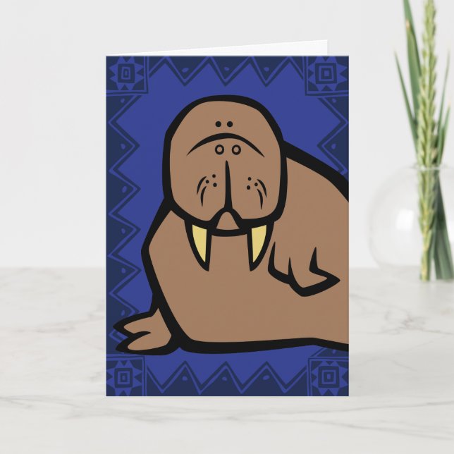 Wildlife Walrus Puzzle Greeting Card (Front)