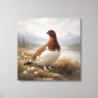 Wildlife Willow Ptarmigan Tundra Landscape Canvas Print