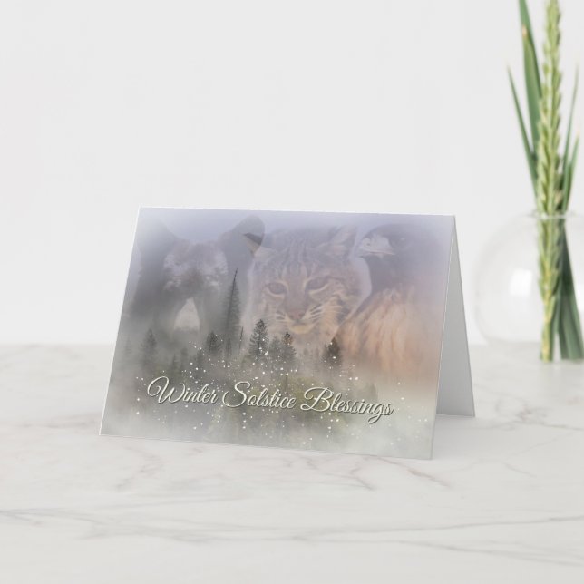 Wildlife Winter Solstice Blessings Card (Front)