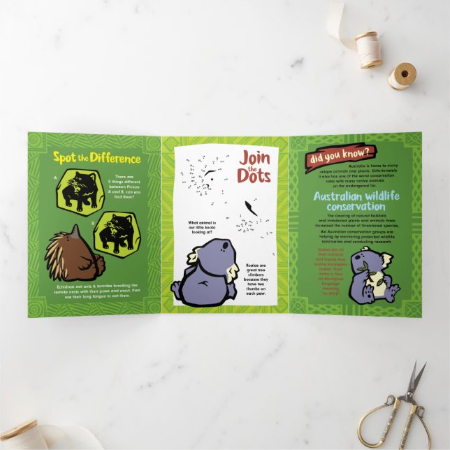 Wildlife Wombat Puzzle Greeting Card Trifold  (Inside)