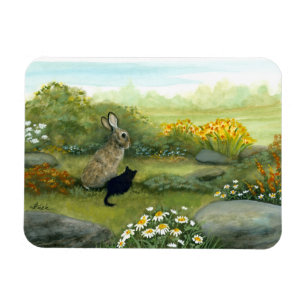 Wildlife Wonders Rabbit and the Kitten by Bihrle Magnet