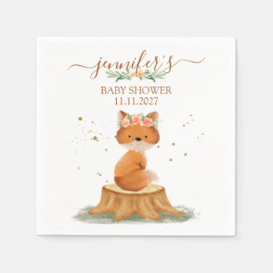 Wildlife Woodland Fox Baby Shower Napkin