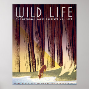 Wildlife WPA Poster (Deer)