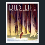 Wildlife WPA Poster (Deer)<br><div class="desc">Bold graphic posters produced by the WPA (1936-43) as part of FDR's New Deal to publicise tourism. Vintage National Park posters look great on National Park T-Shirts,  posters,  greeting cards,  & more. This Wild Life design features a deer drinking at a pool.</div>