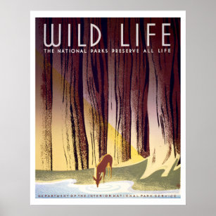 Wildlife WPA Poster (Deer)