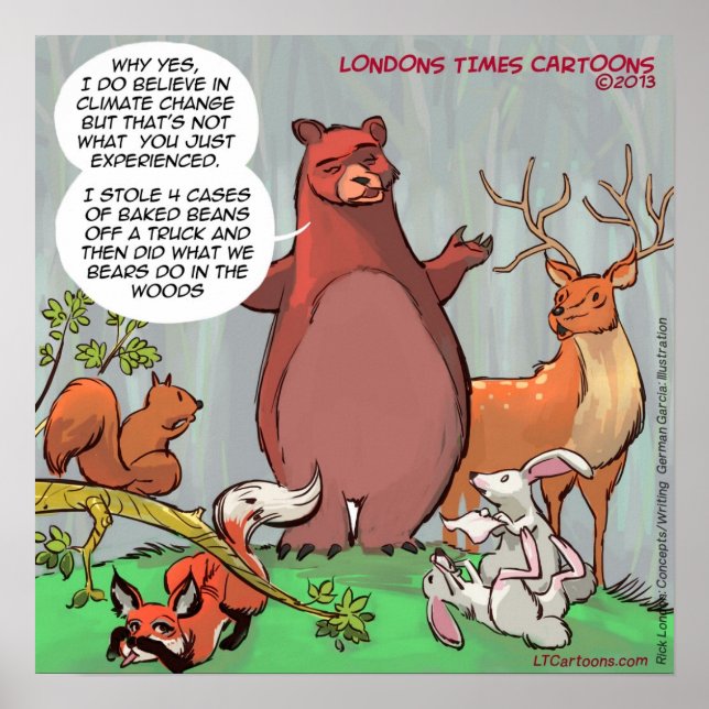 Wildlife's View Of Climate Change Funny Poster (Front)