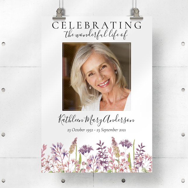 Wildlower Funeral Celebration of Life Welcome Sign (Creator Uploaded)