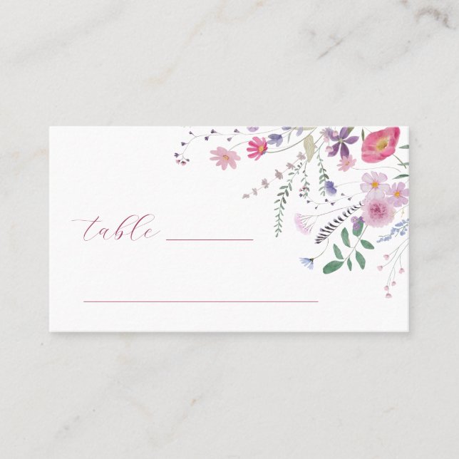 Wildlowers Flat Place Card (Front)