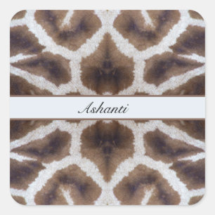 Wildly Elegant   Personalised Safari Giraffe Square Sticker
