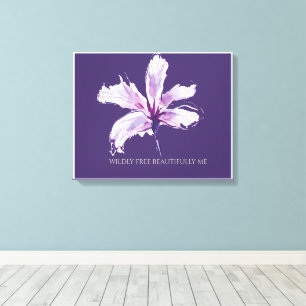 Wildly Free Beautifully Me Watercolor Floral Canva Canvas Print