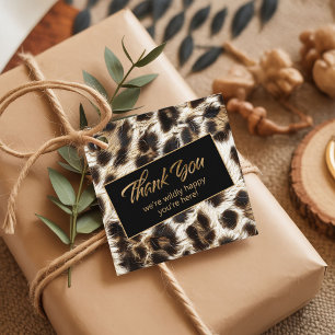 Wildly Happy Thank You White Leopard ID1157 Favour Tags