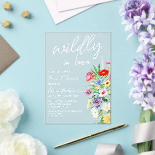Wildly In Love Bridal Shower Acrylic Invitations