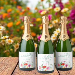 Wildly In Love Bridal Shower Sparkling Wine Label