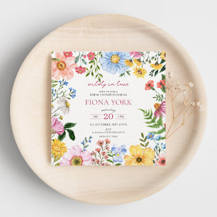 Wildly in Love Cute Wildflower Bridal Shower Invitation