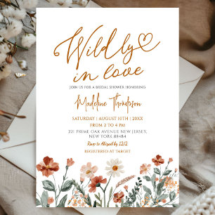 Wildly in Love Fall Wildflower Bridal Shower Invitation