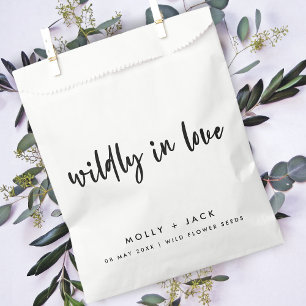 Wildly in Love   Wildflower Seeds Modern Wedding Favour Bags